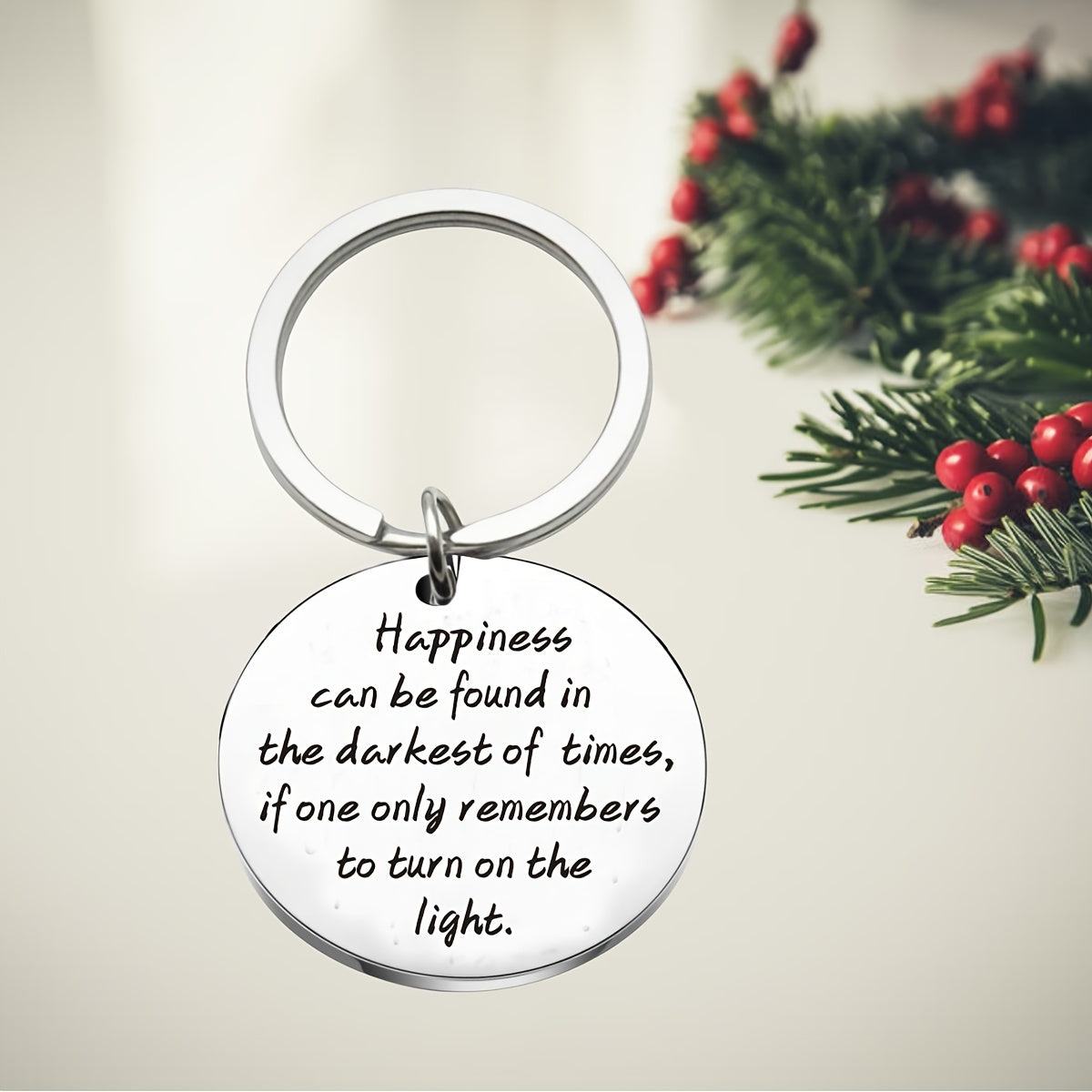 Cheerful Saying Key Chain Stainless Steel Kaychain Perfect Halloween Gift