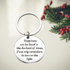 Cheerful Saying Key Chain Stainless Steel Kaychain Perfect Halloween Gift