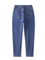 Solid Button Fly Straight Leg Jeans