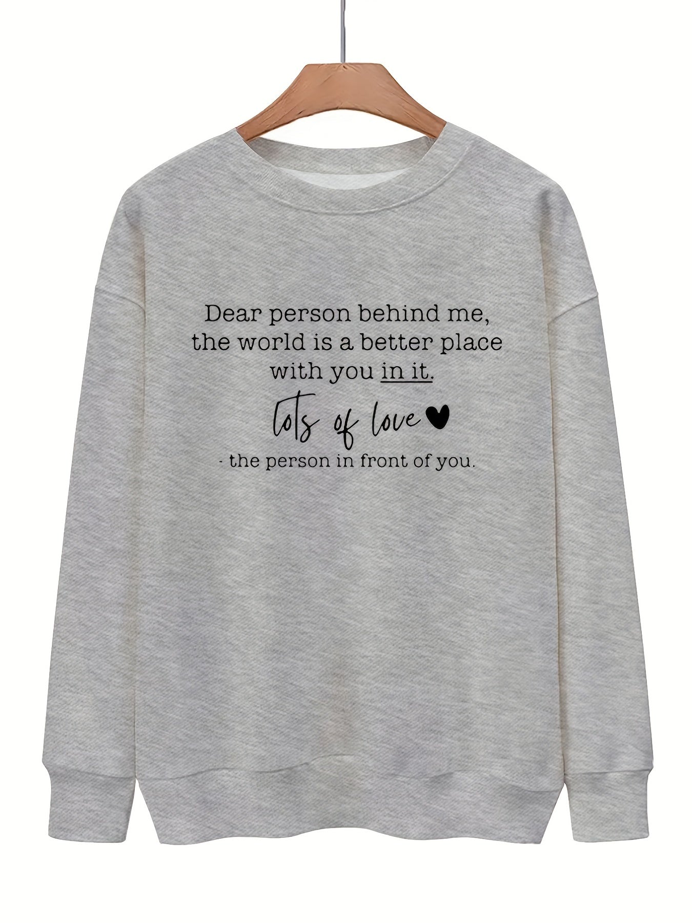 Letter Print Pullover Sweatshirt Casual Loose Drop Shoulder Sweatshirt