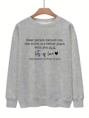 Letter Print Pullover Sweatshirt Casual Loose Drop Shoulder Sweatshirt