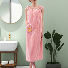 Adults Wearable Bath Towel with Star Pockets