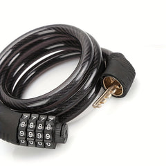 Mountain Bike 4-Digit Combo Lock Steel Wire Chain Cycling Equipment