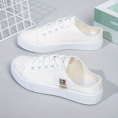 Women's Lace-Up Canvas Mule Sneakers