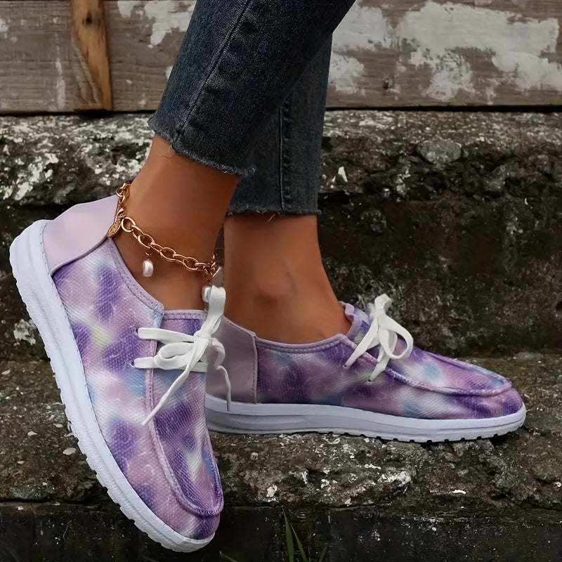 Women's Casual Canvas Lace-Up Flat Sneakers