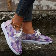 Women's Casual Canvas Lace-Up Flat Sneakers