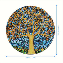 Tree Of Life Round Mouse Mat Non Slip Rubber Base Mousepad