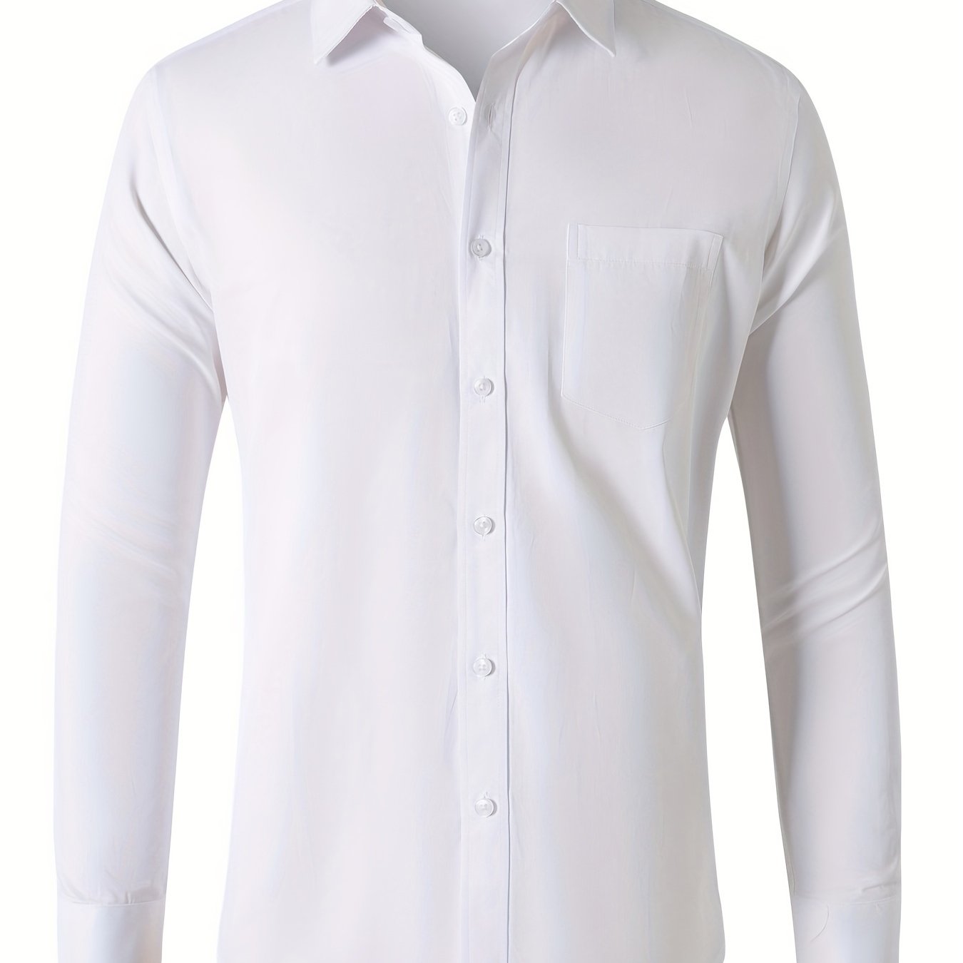 Men's Button Up Shirt with Chest Pocket - Spring/Fall Businesswear