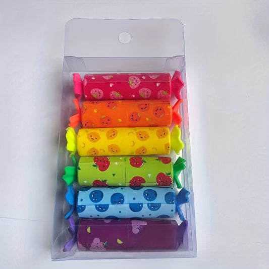 Mini Highlighter Candy Pastel Set 6 Colors Chisel Tip Marker Pen