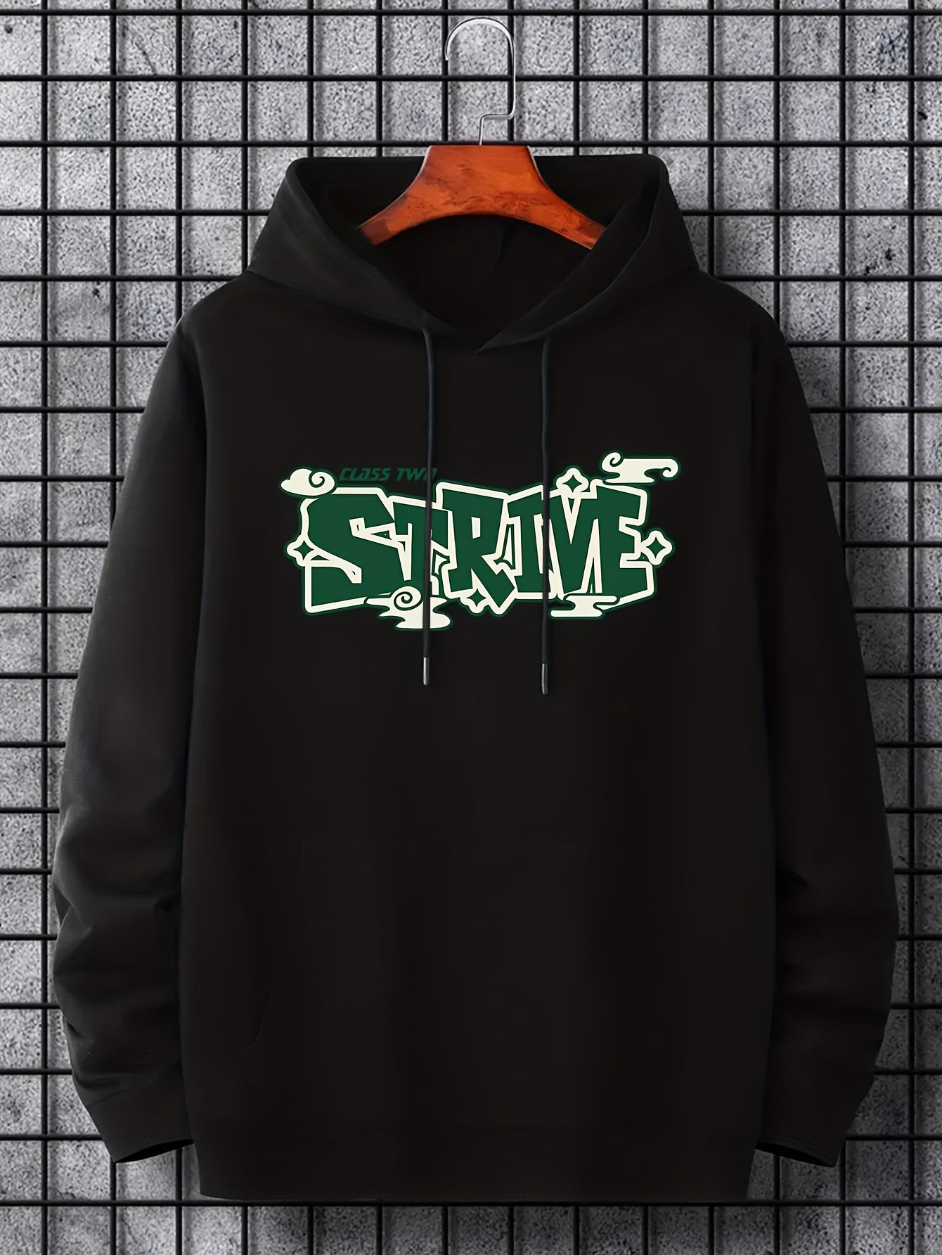 Men's Strive Print Hoodie Casual Drawstring Hooded Sweatshirt
