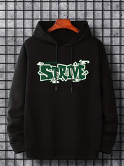 Men's Strive Print Hoodie Casual Drawstring Hooded Sweatshirt