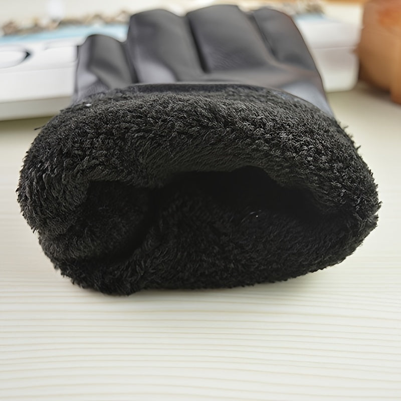 Winter PU Leather Touch Screen Gloves for Motorcycle Riding