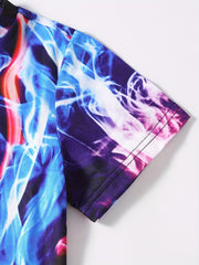 3D Printed Flame T Shirt for Boys - Summer Outfit