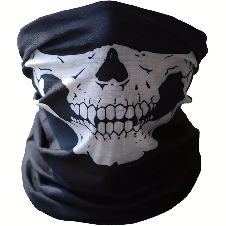 Bicycle Ski Skull Half Face Mask Ghost Scarf Neck Warmer Halloween Props