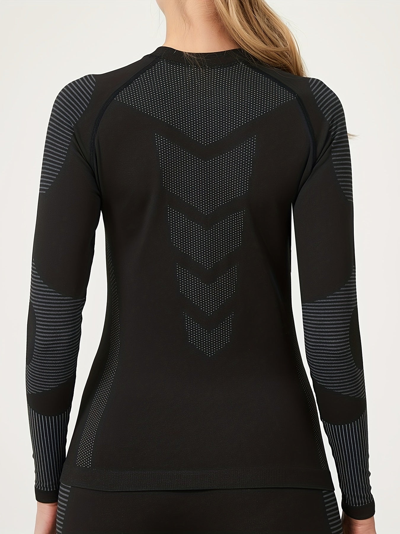 2pcs Thermal Underwear Set Long Sleeves Tops & Leggings Suit Women's Activewear