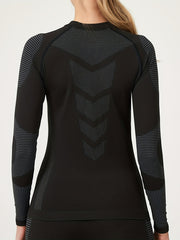 2Pcs Thermal Underwear Set Long Sleeve Round Neck Base Layer Top & Leggings