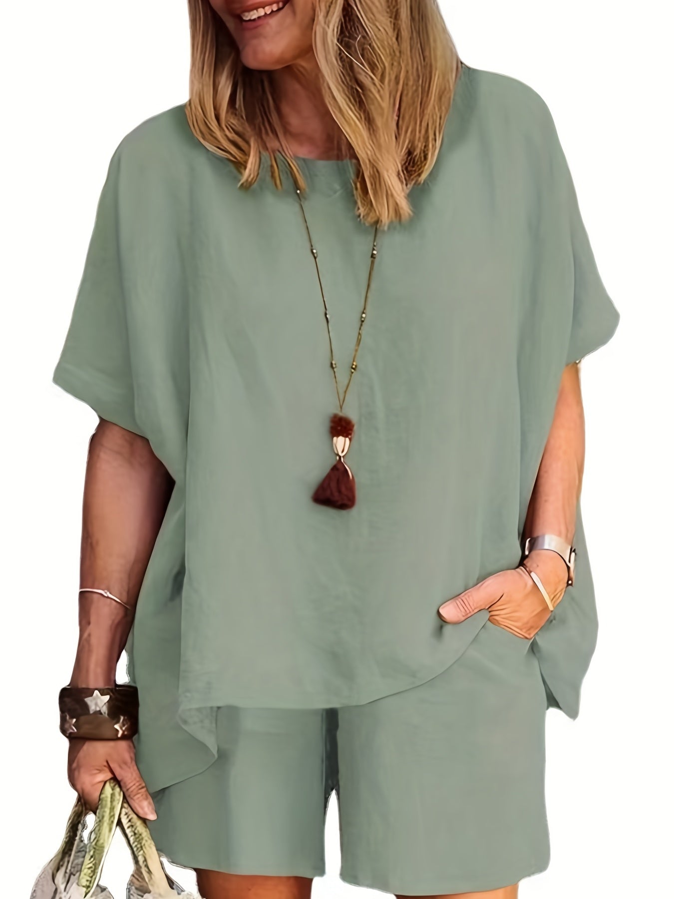 Solid Tee & Shorts Set