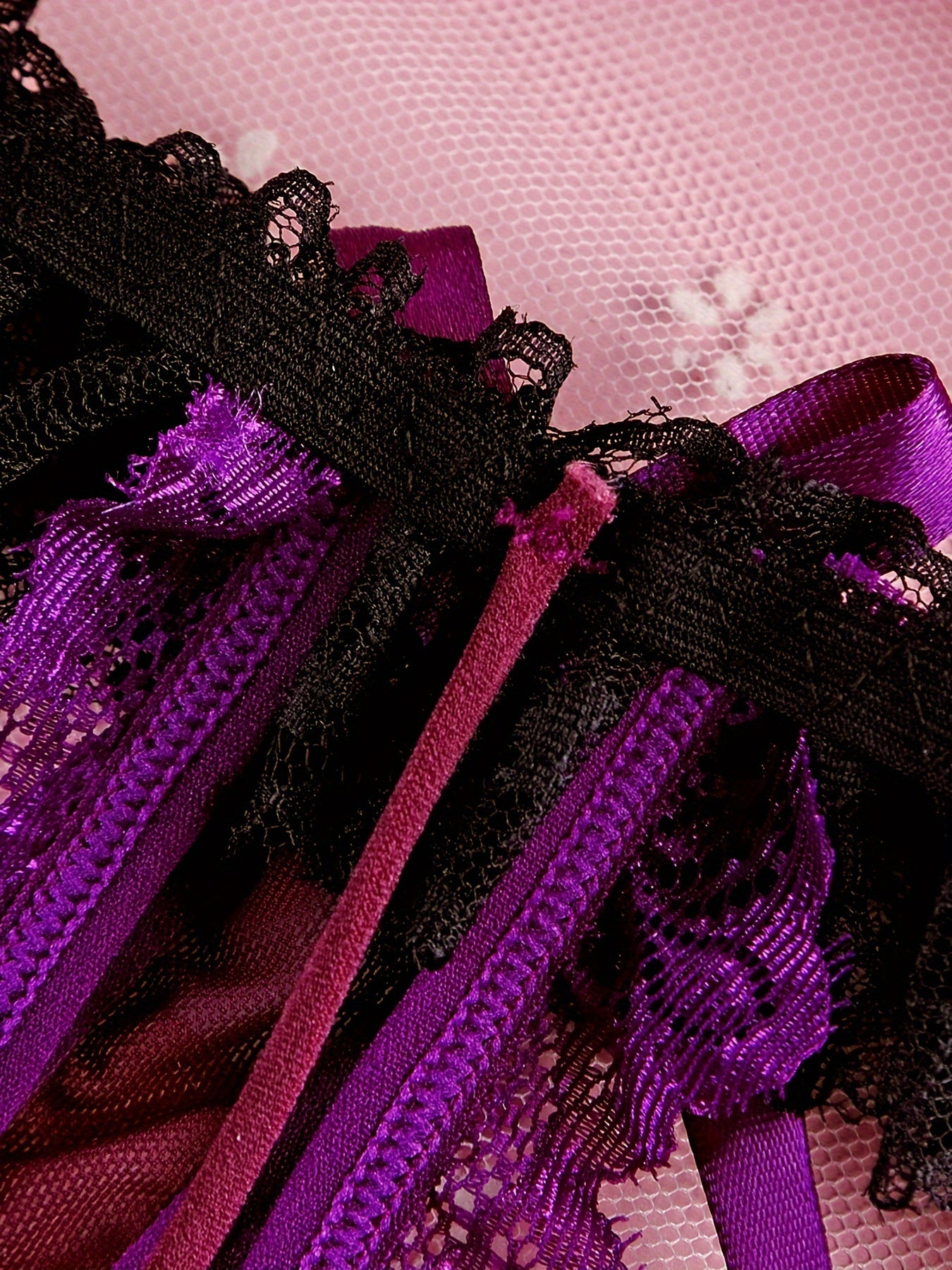 Floral Lace Thongs with Faux Pearl Bow Tie Panties