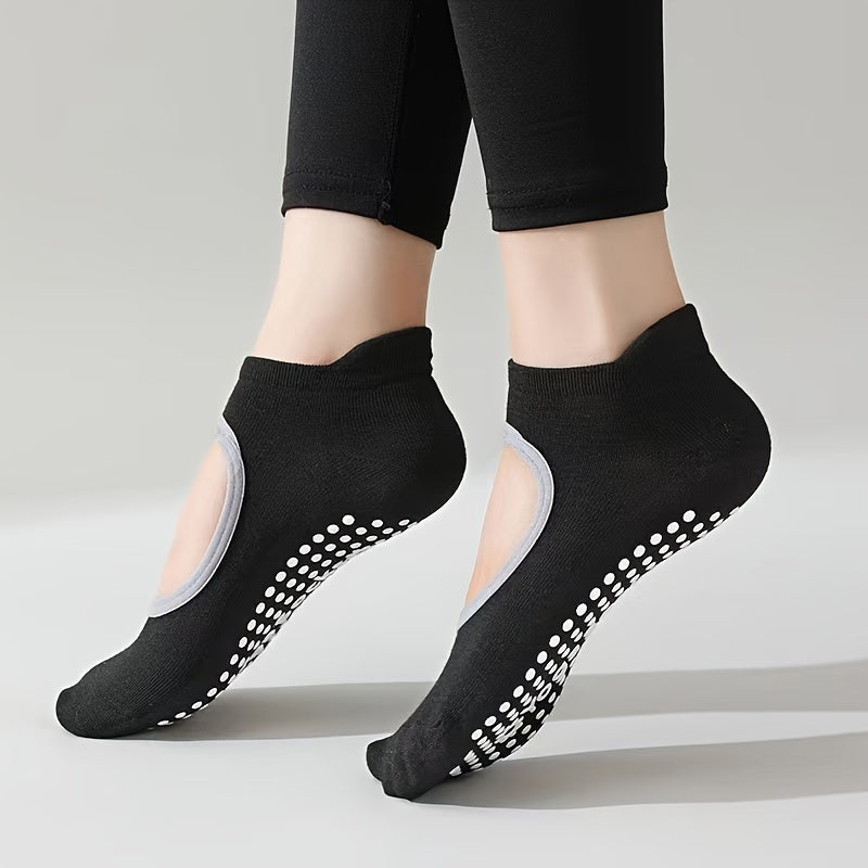 Professional Non Slip Grip Yoga Socks - Sweat Absorption Athletic Socks