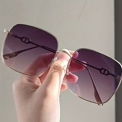 Square Frame Sunglasses Big Face Slimming Shades Men's And Women's