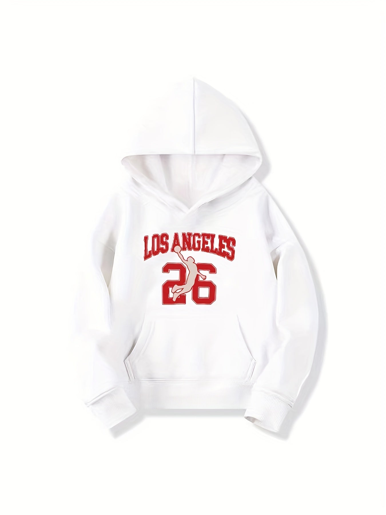 LOS ANGELES Letter Print Boys Hooded Sweatshirt