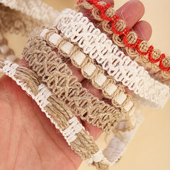 10M Length Lace Burlap Wedding Ribbon Natural Jute Rope Twine String