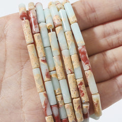30pcs Natural Stone Synthetic Tube Beads for Jewelry Making