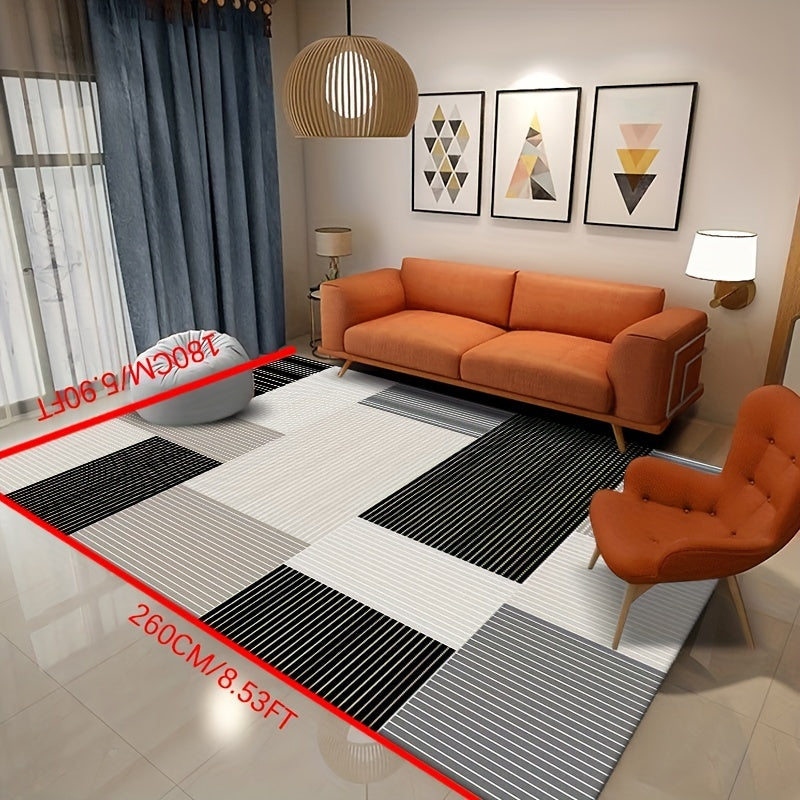 Modern Soft Area Rug: Abstract Design, Non-slip, Anti-fatigue