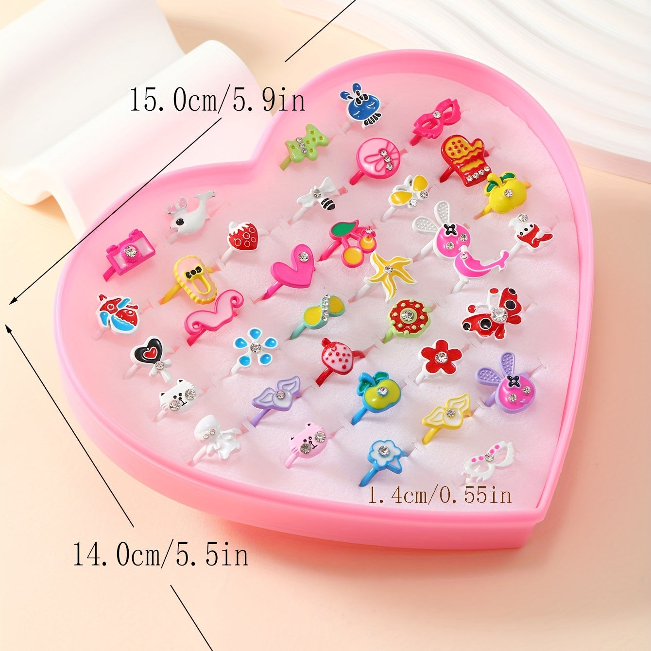 36 Girls Cartoon Multicolor Rings Random Style