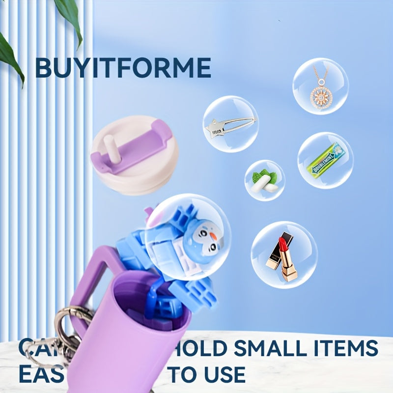 10pcs Mini Tumbler Keychains Compact Lipstick Holder