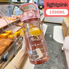 1500ml 50 72oz Portable Water Bottle with Straw for Fitness Sports