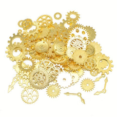 50g Steampunk Multicolor Mixed Mechanical Alloy Gear Pendant for DIY Jewelry