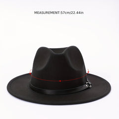British Style Woolen Jazz Hat Big Brim Top Hat