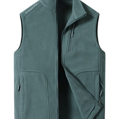 Men's High Collar Fleece Vest - Stay Warm and Stylish