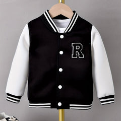 Boys Varsity Jacket Long Sleeve Letter Graphic Block Collar
