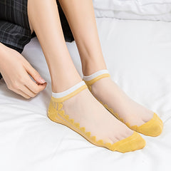 10 Pairs Mesh Sheer Boat Socks Lace Ankle Stockings Women's Hosiery