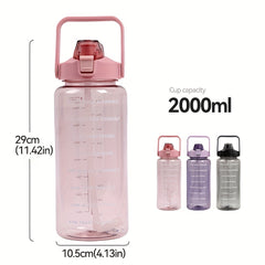 Large Capacity BPA-Free Straw Water Bottle 67oz Leak Proof Portable Bottle