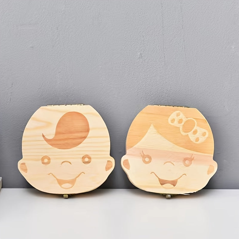 Baby Teeth Keepsake Box Wooden Corrosion Resistant Durable 12x4x1.2in