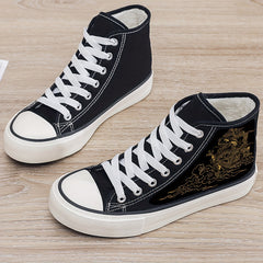 Golden Dragon Plush Lined Thermal Canvas Sneakers
