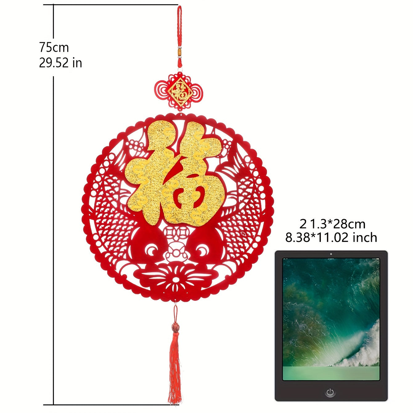 Round Tassel Hanging Ornament Chinese Year Decorations Fu Spring Pendant