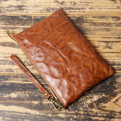Timeless Vintage Leather Clutch Wallet Secure Zipper Wristlet