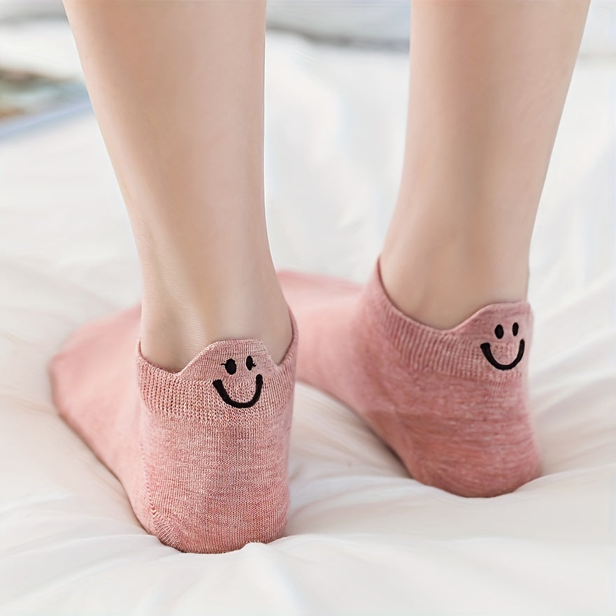 10 Pairs Smiling Embroidery Socks Women's Stockings