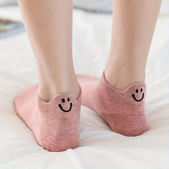 10 Pairs Smiling Embroidery Socks Women's Stockings
