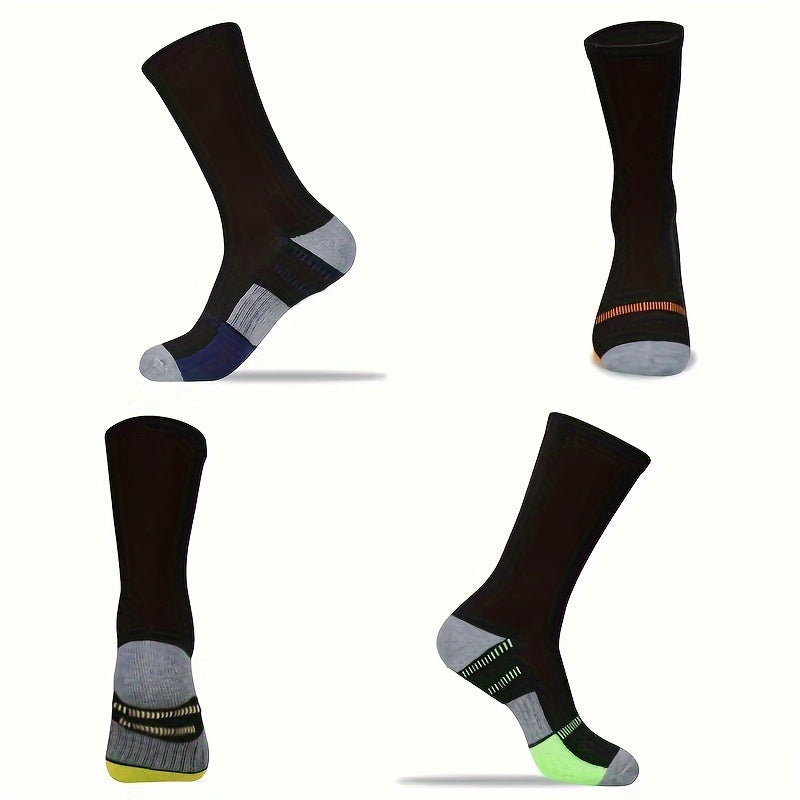 5 Pairs Men's Non Slip Shock Absorption Sport Socks