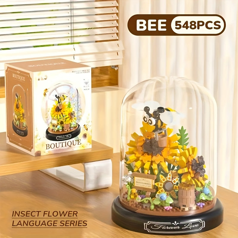 Building Block Set Dragonfly Cicada Bee Butterfly Decoration