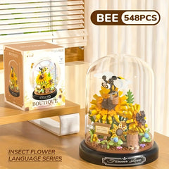 Building Block Set Dragonfly Cicada Bee Butterfly Decoration