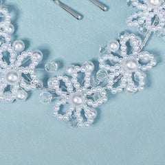 Faux Pearl Flower Hair Clip Headband Bridal Wedding Hair Accessory