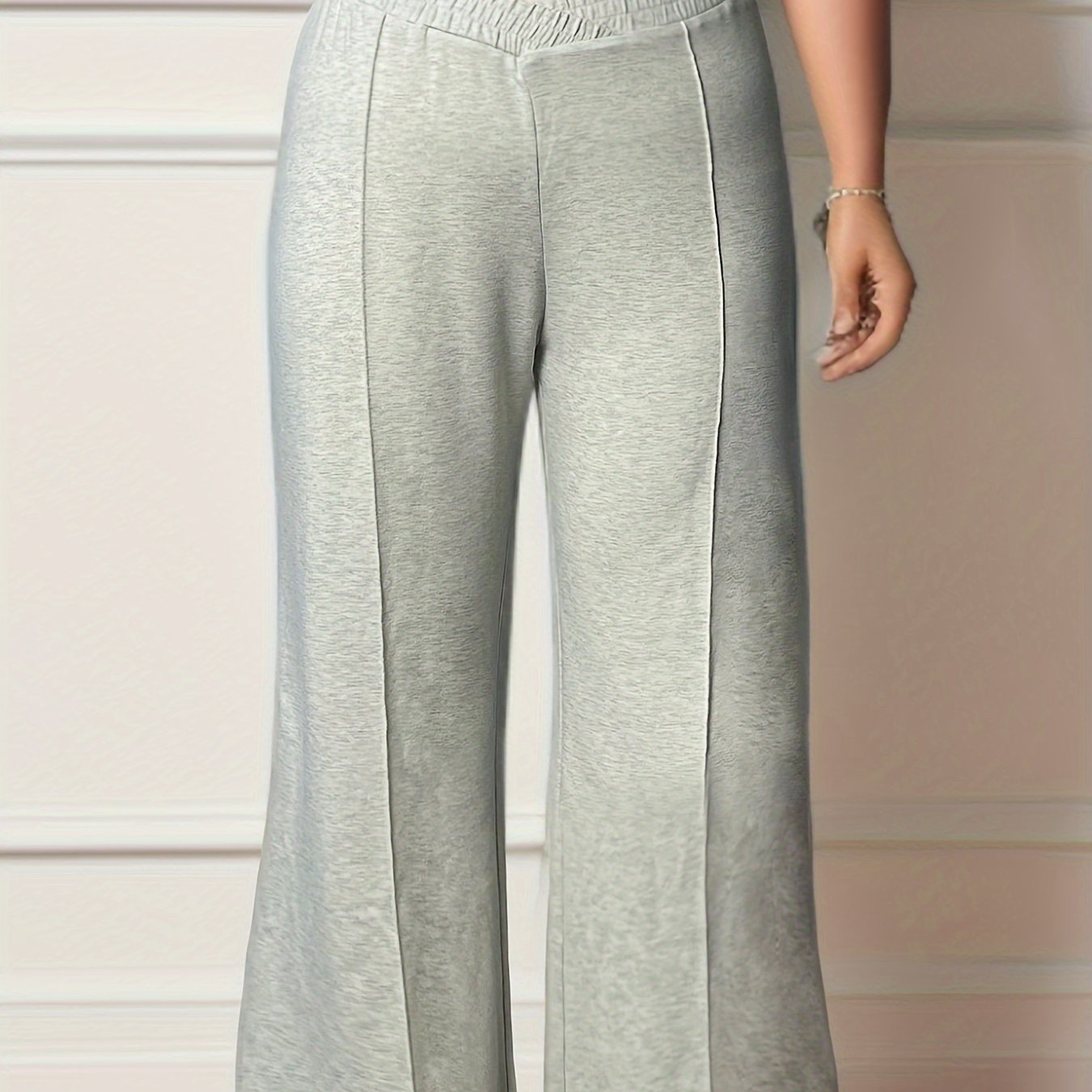 Solid Color Wide Leg Sports Pants for Women