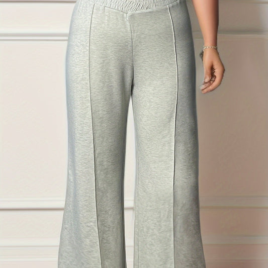 Solid Color Wide Leg Sports Pants for Women