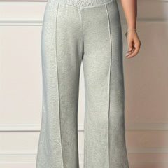 Solid Color Wide Leg Sports Pants for Women